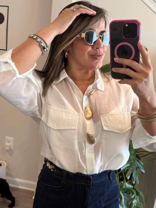 Gold Button Blouse