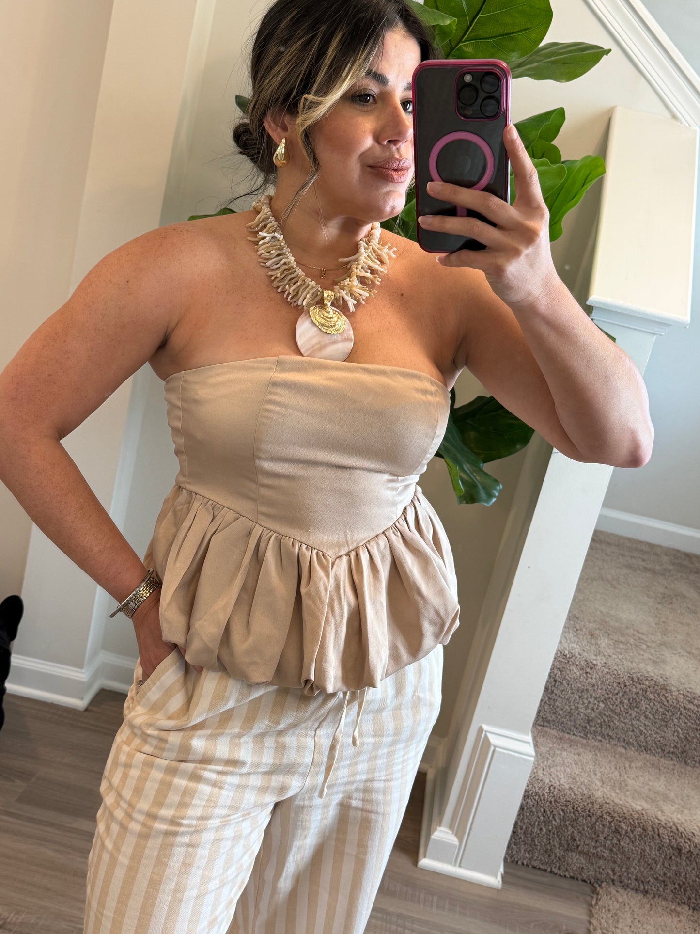 Taupe Bubble top