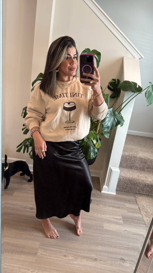 Black Satin Skirt