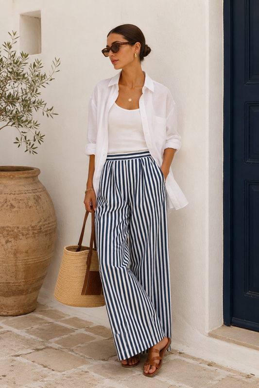 Navy Sailor Chic Pants
