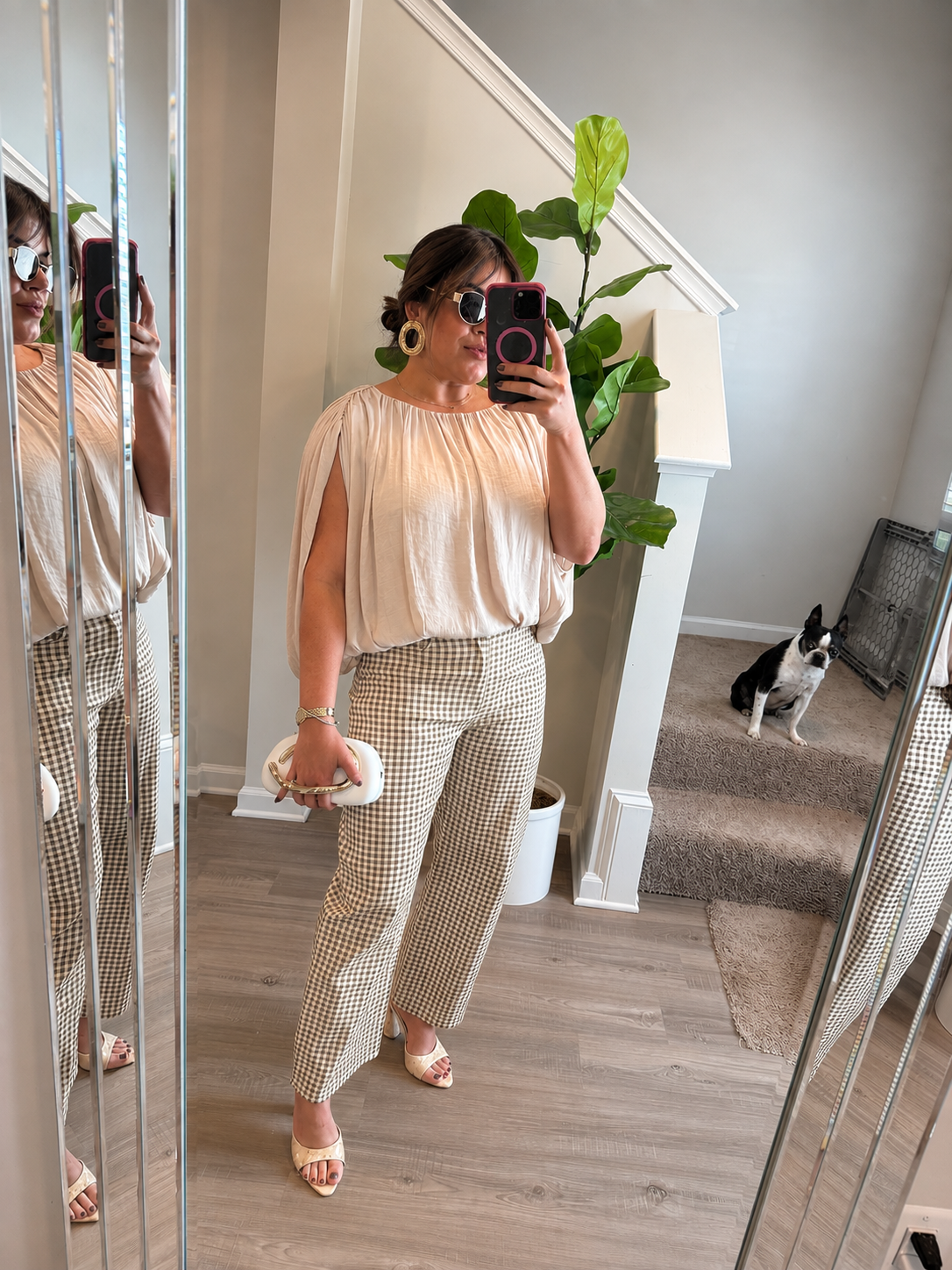 Latte Gingham Pants