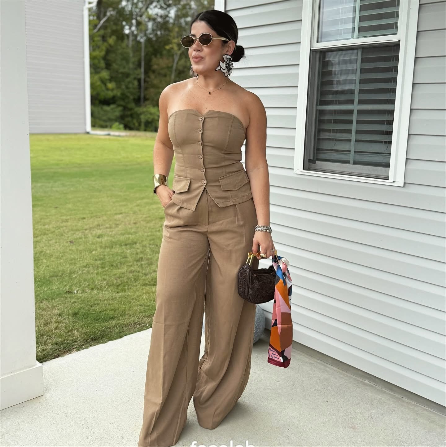 Mocha Vest Pant Set