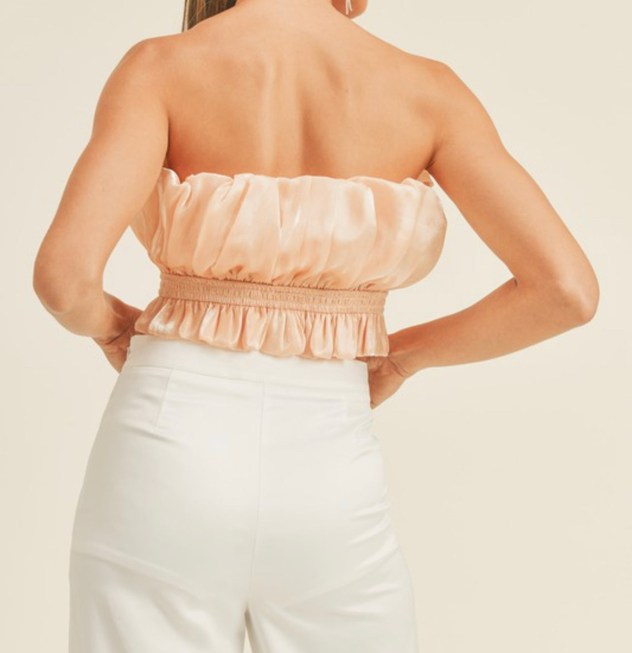 Apricot Strapless Top
